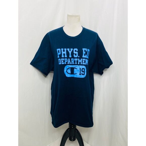 Champion Men’s Shirt Blue Short Sleeve Crewneck Athletic Size XXL - Picture 2 of 6